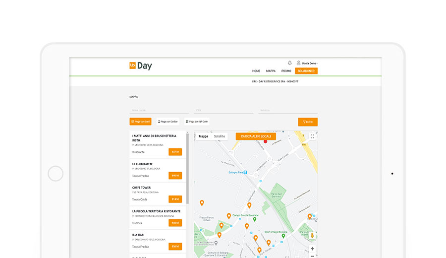 Mappa locali che accettano Buoni Pasto Up Day