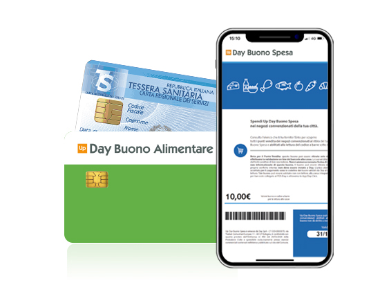 Buoni solidali: Tessera Up Day Buono Alimentare, Buono Spesa, Buoni sulla Tessera Sanitaria